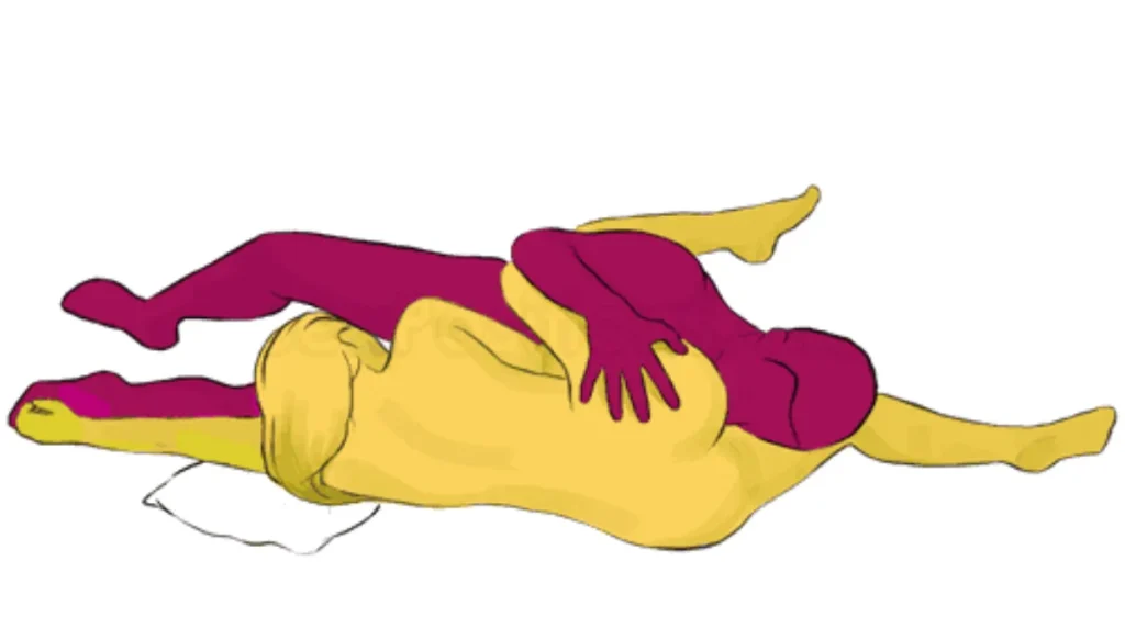 側躺式的69姿勢適合雙方剛接觸性愛，是較為緩慢省力的方式